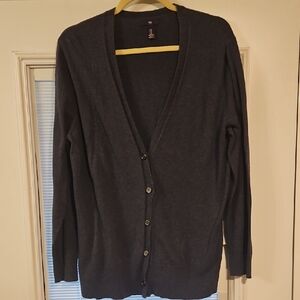GAP Men's Dark Gray Cardigan Sweater